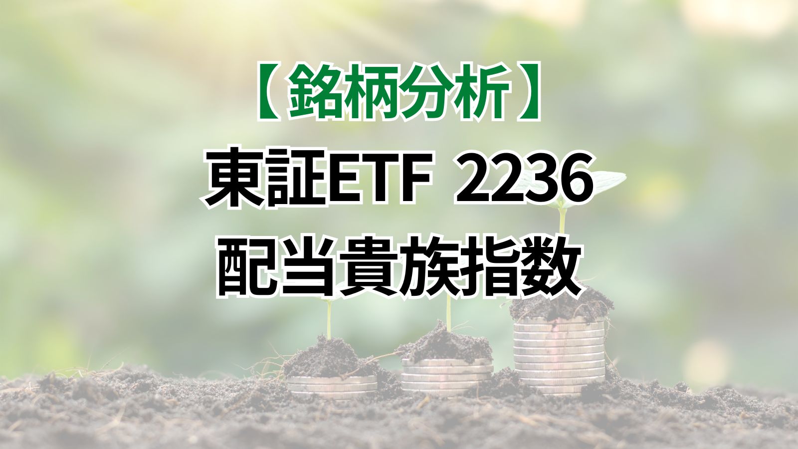 東証ETF2236配当貴族指数へ投資できる